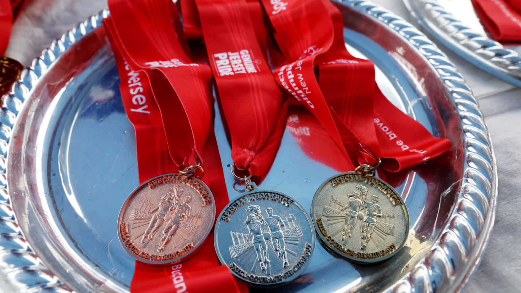 Medals for track athletes at the 2022 Special Olympics New Jersey Summer Games at The College of New Jersey in Ewing, N.J., Sunday, June 12, 2022