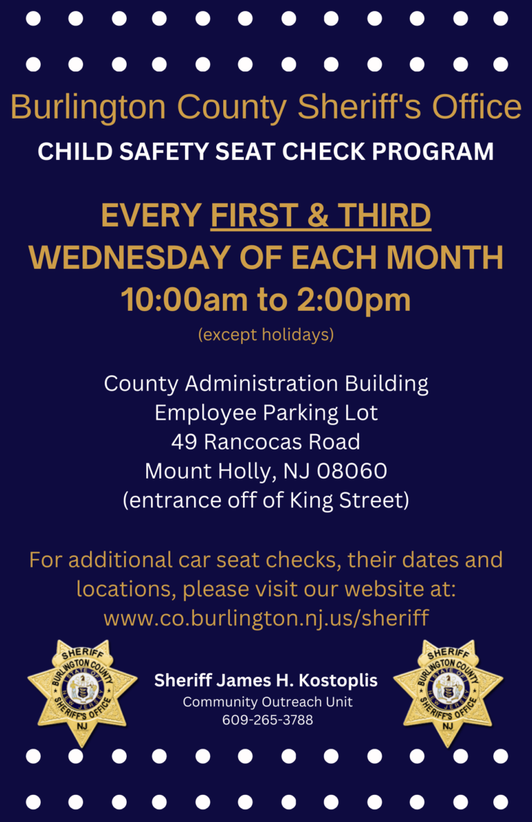 Child Safety Seat Program | Burlington County, NJ