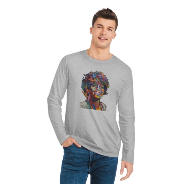 Whitney Houston Mural / Newark, NJ Organic Sparker Long Sleeve Shirt - Image 3