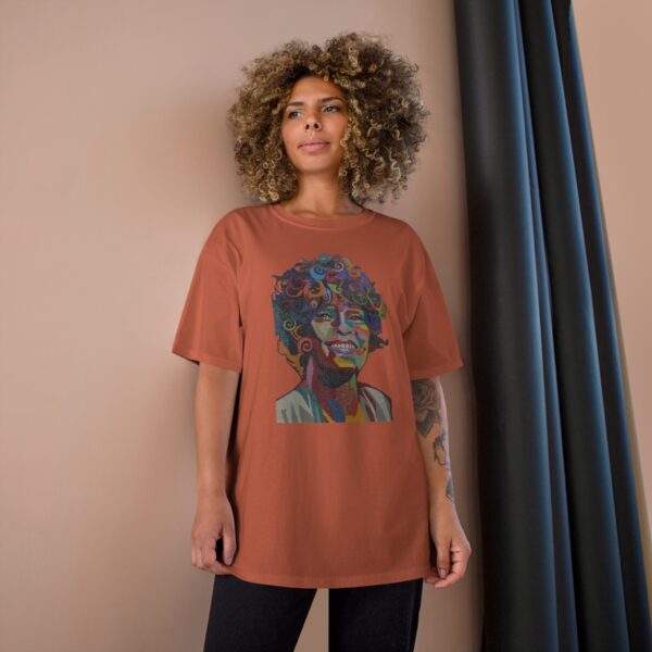 Whitney Houston Mural / Newark, NJ Champion T-Shirt - Image 4