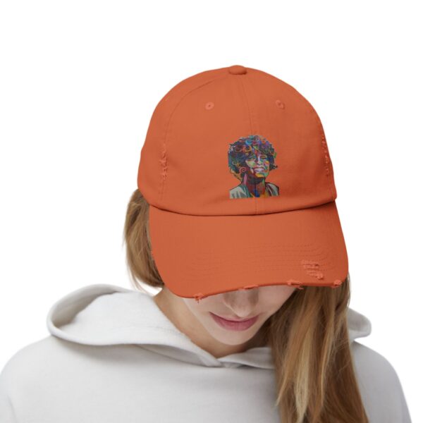 Whitney Houston Mural / Newark, NJ Unisex Distressed Cap - Image 12