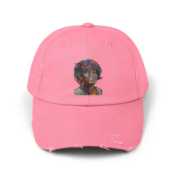 Whitney Houston Mural / Newark, NJ Unisex Distressed Cap - Image 25