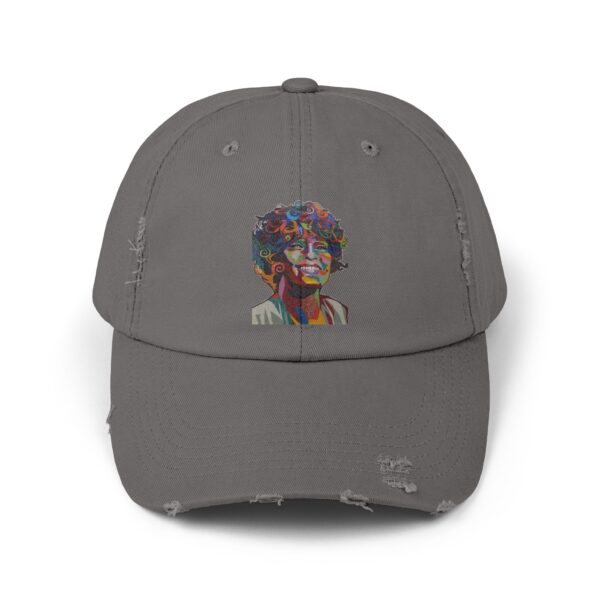 Whitney Houston Mural / Newark, NJ Unisex Distressed Cap - Image 21