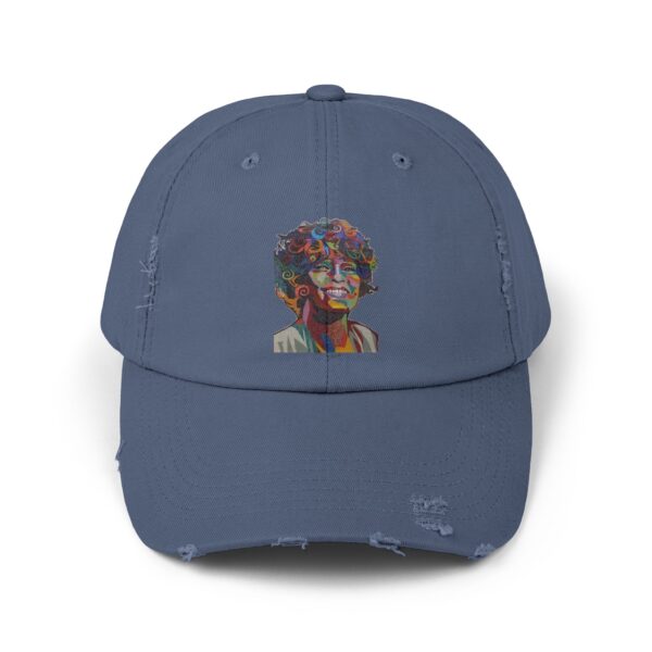 Whitney Houston Mural / Newark, NJ Unisex Distressed Cap - Image 17