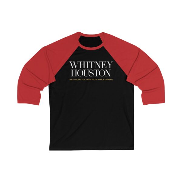 Whitney Houston’s The Concert for a New South Africa! Unisex 3/4 Sleeve Baseball Tee - Image 3