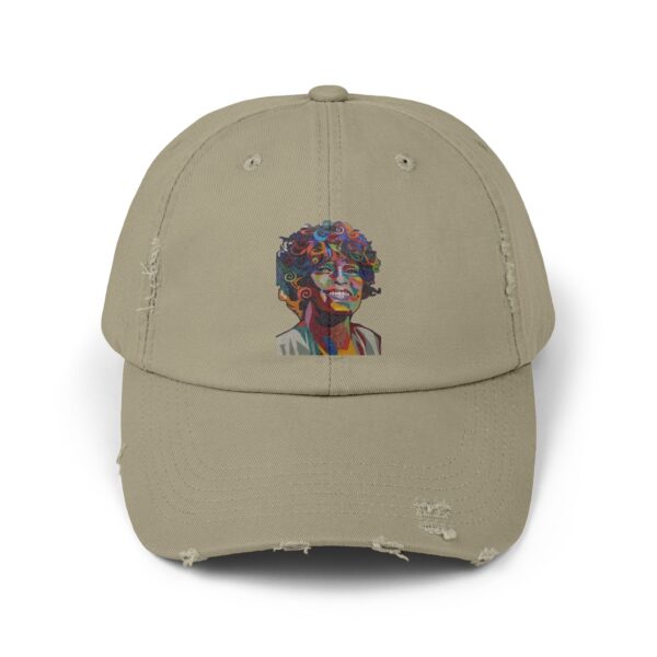 Whitney Houston Mural / Newark, NJ Unisex Distressed Cap - Image 13