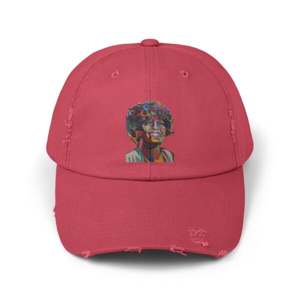 Whitney Houston Mural / Newark, NJ Unisex Distressed Cap - Image 29