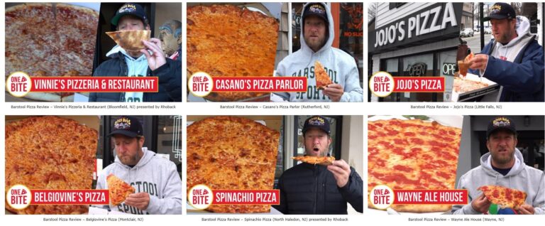 Explore New Jersey Barstool Pizza Reviews, Pizza Ria, PaciDough’s Pizza Joint, Casano’s Pizza Parlor, Vinnie’s Pizzeria & Restaurant, Belgiovine’s Pizza, Jojo’s Pizza, Wayne Ale House, Spinachio Pizza presented by Rhoback – Nine (9) New NJ Pizza Reviews