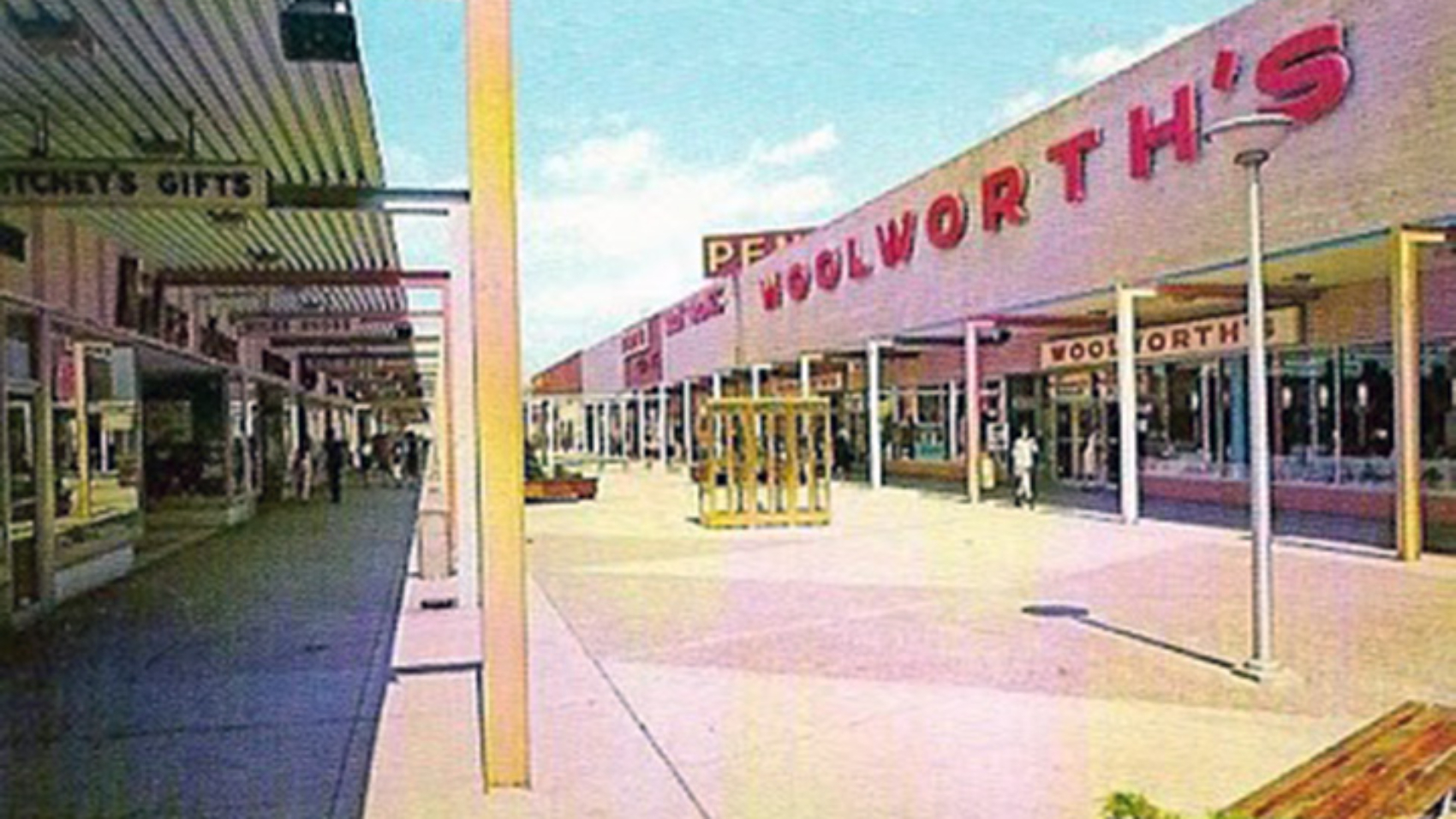 The Black Horse Pike Shopping Center on Route 168 and W. Nicholson Road in Audobon is shown in this undated promotional postcard photo. The open-air mall included JCPenney and E.J. Korvette's stores as well as the visible Woolworth's.