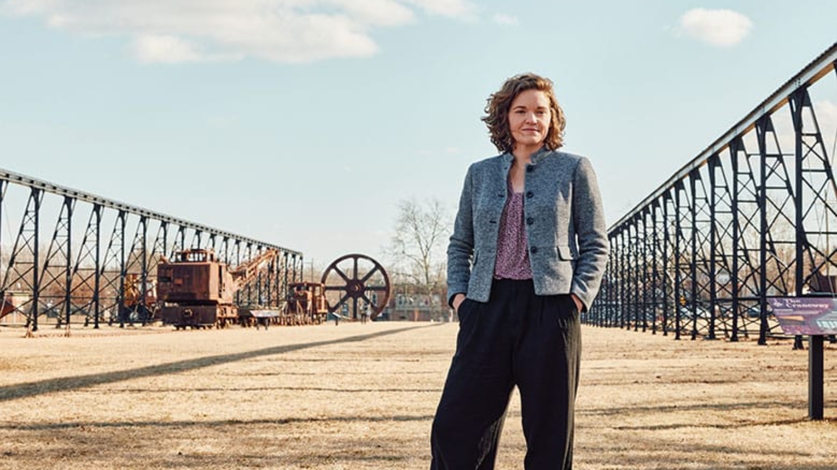 Lynne Calamia, director of the Roebling Museum