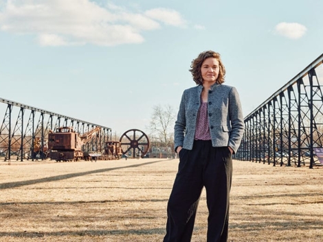 Lynne Calamia, director of the Roebling Museum