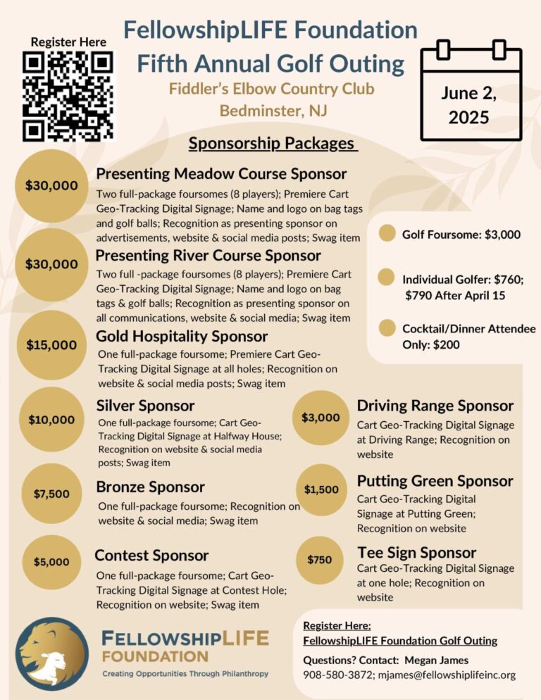 Swing Into Action: Join Us at the FellowshipLIFE Foundation Golf Outing on June 2nd!