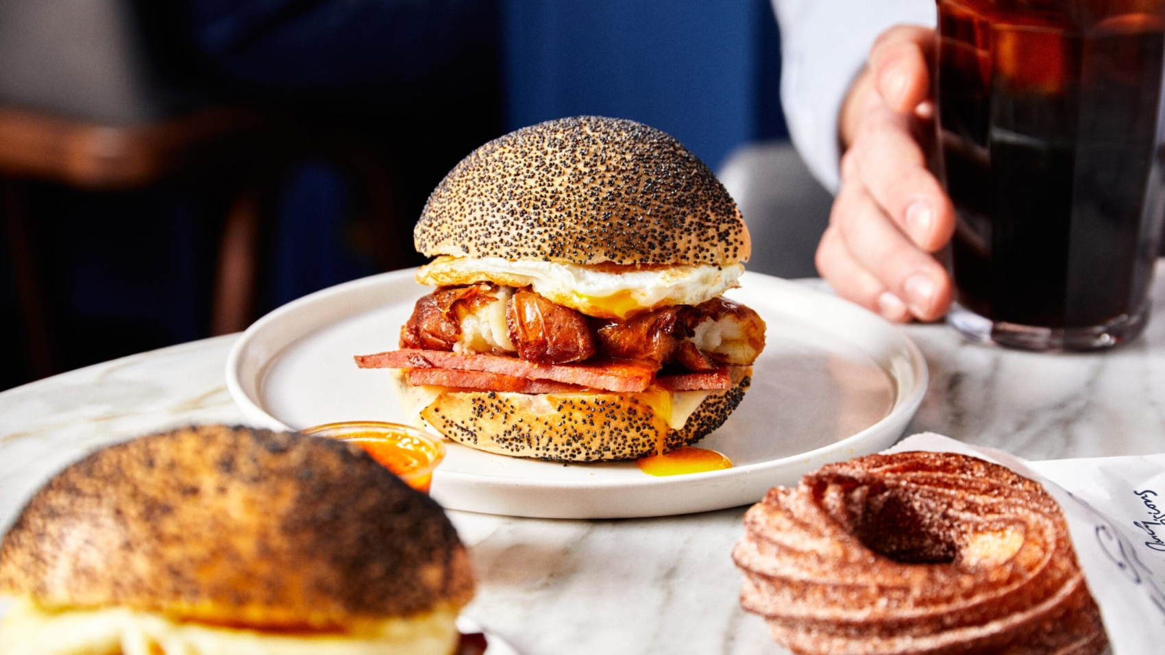 Breakfast sandwich and cruller from Daily Provisions, which recently opened its first New Jersey location, in Jersey City
