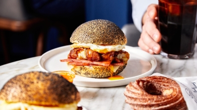 Breakfast sandwich and cruller from Daily Provisions, which recently opened its first New Jersey location, in Jersey City