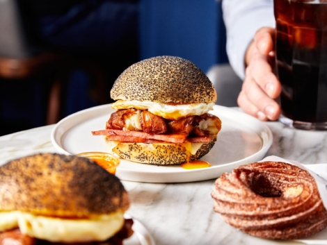 Breakfast sandwich and cruller from Daily Provisions, which recently opened its first New Jersey location, in Jersey City
