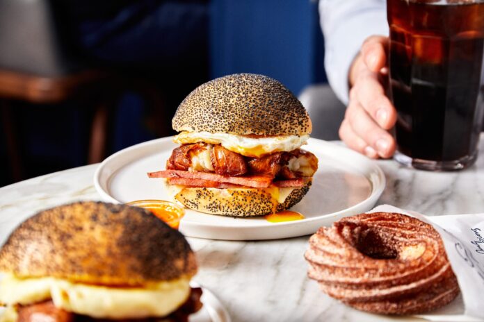 Breakfast sandwich and cruller from Daily Provisions, which recently opened its first New Jersey location, in Jersey City