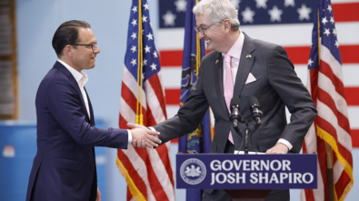 On April 13, Gov. Phil Murphy and Pennsylvania Gov. Josh Shapiro visited the International Union of Painters and Allied Trades (IUPAT) District Council 21 training facility in Philadelphia to tour the innovative center and announce their intention to form an interstate task force to address wage theft and worker misclassification in the two states.