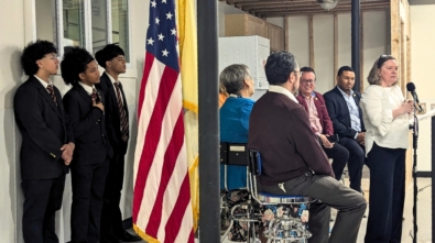 Pilar-Hogan-Closkey-speaks-at-the-opening-of-the-St-Josephs-Carpenters-Society-Workforce-Development-Center-in-Camden-City
