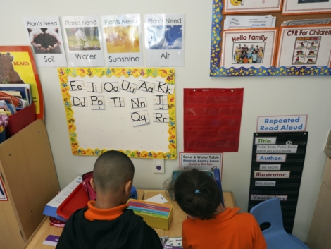 FILE - Students help put away supplies at the end of a reading and writing lesson at the Head Start program run by Easterseals, an organization that gets about a third of its funding from the federal government, Wednesday, Jan. 29, 2025, in Miami. (AP Photo/Rebecca Blackwell, File)