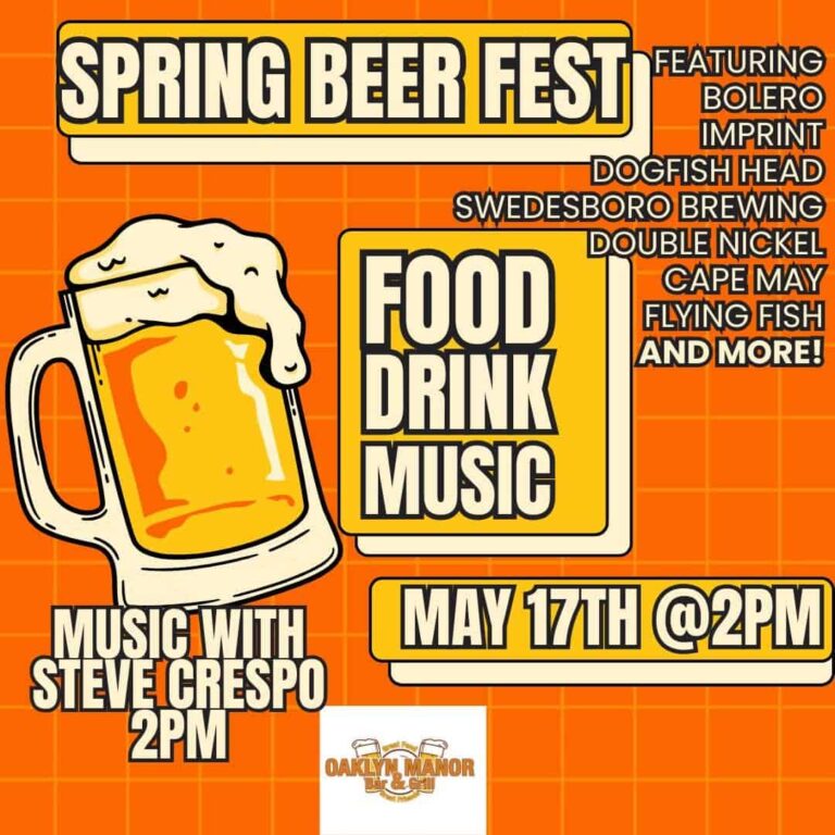 Explore New Jersey Beer & Breweries: Oaklyn Manor Bar & Grill Hosts First-Ever Spring Beer Fest on May 17