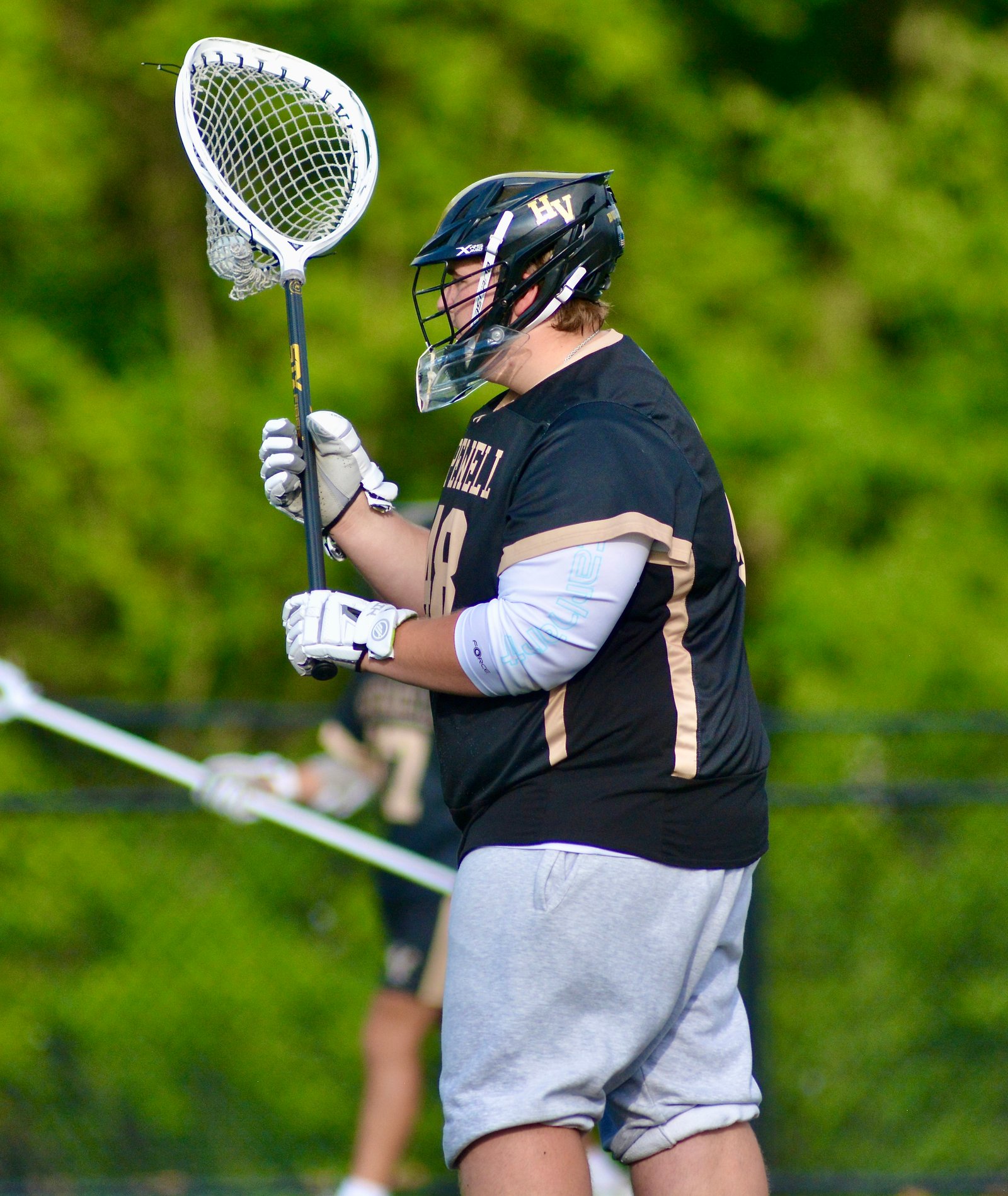 Hopewell Valley goalie Owen Shehab controls the ball against Notre...