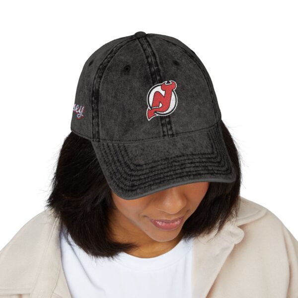 New Jersey Devils Embroidered Logo on Vintage Cap - Image 12