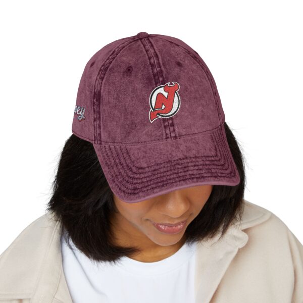 New Jersey Devils Embroidered Logo on Vintage Cap - Image 24