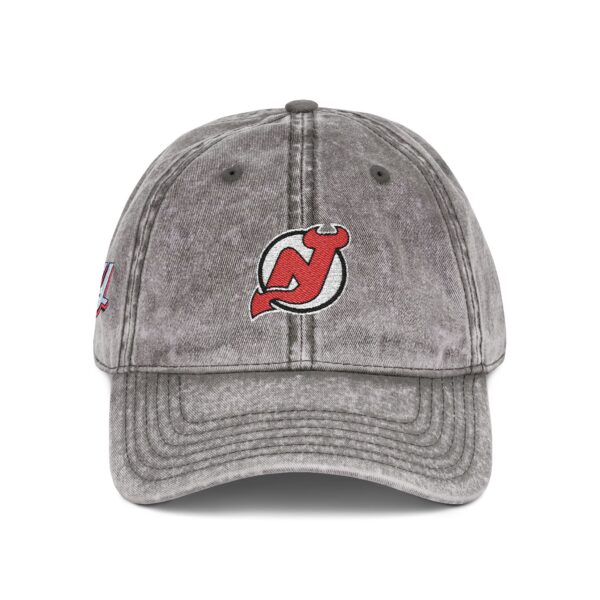 New Jersey Devils Embroidered Logo on Vintage Cap - Image 5