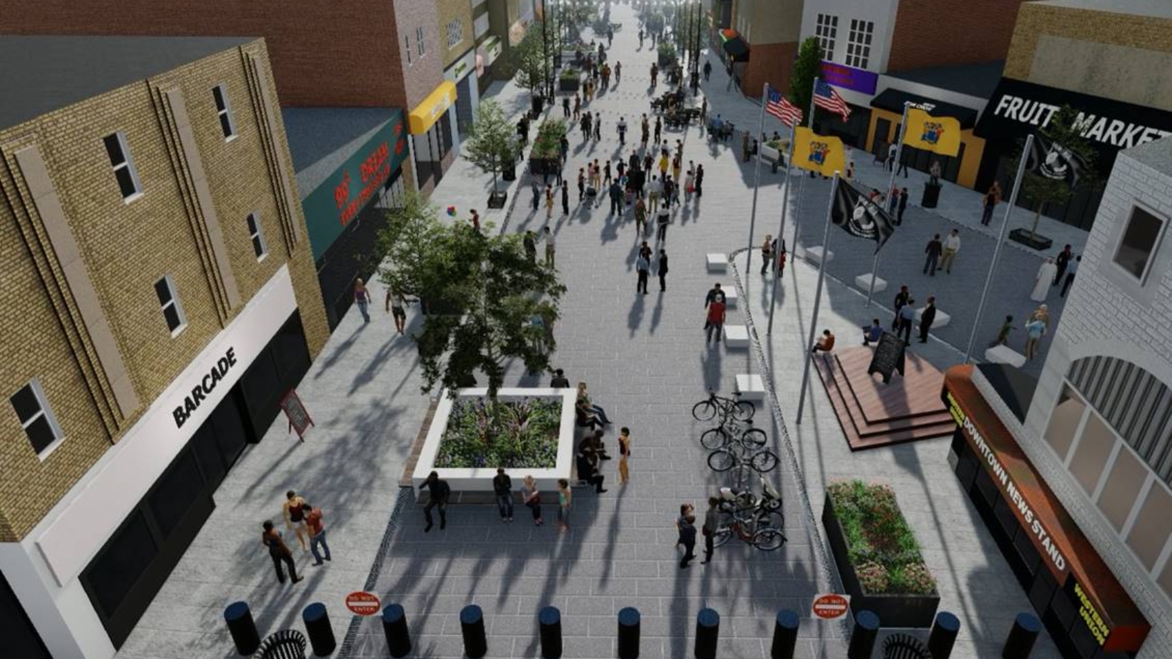 Newark Ave Pedestrian Plaza Rendering 2