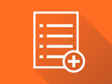 add-list-document-icon-vector-flat-illustration-isolated-docume-documents-symbol-paper-page-graphic-design-pictogram-orange-96386461