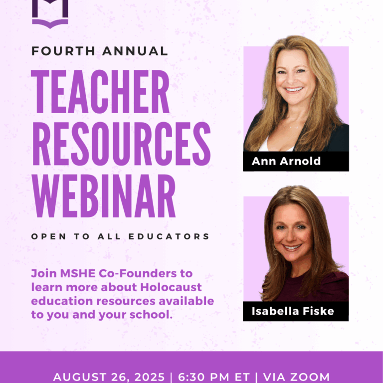 Mark Schonwetter Holocaust Education Foundation Opens 2025–2026 Grants and Educator Webinar