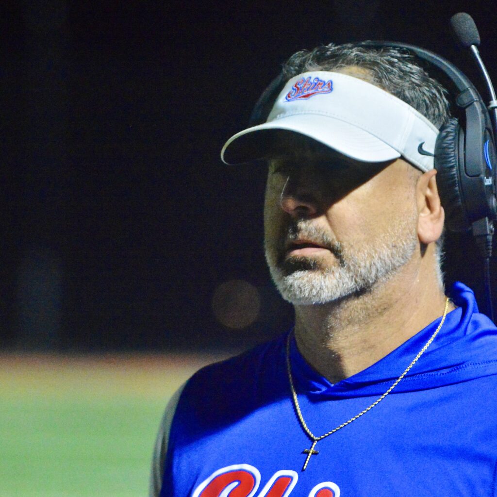 Neshaminy coach Nick Felus walks on the sideline against Pennsbury...