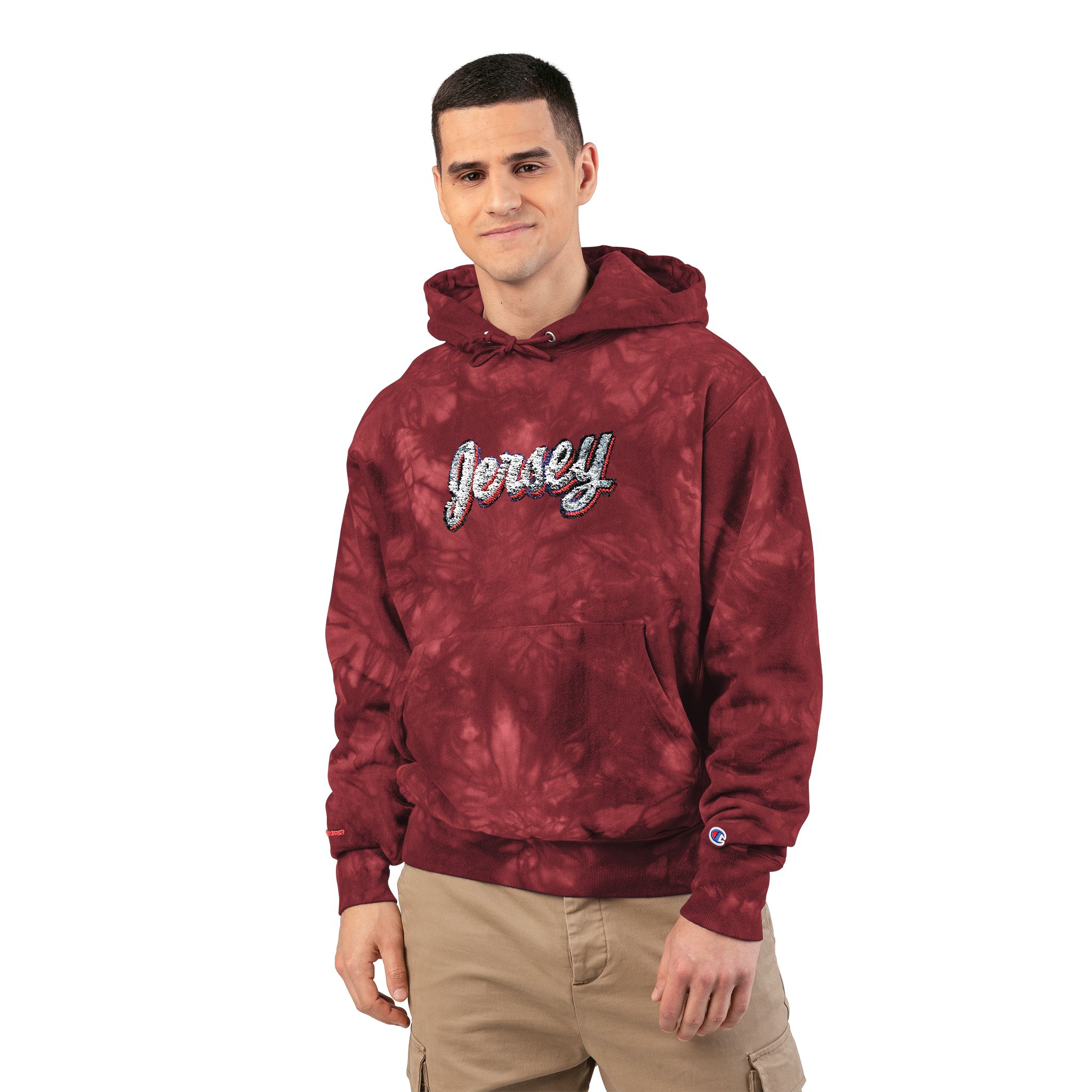 New Jersey Devils Unisex Champion Tie-Dye Hoodie (Embroidery) - Image 11