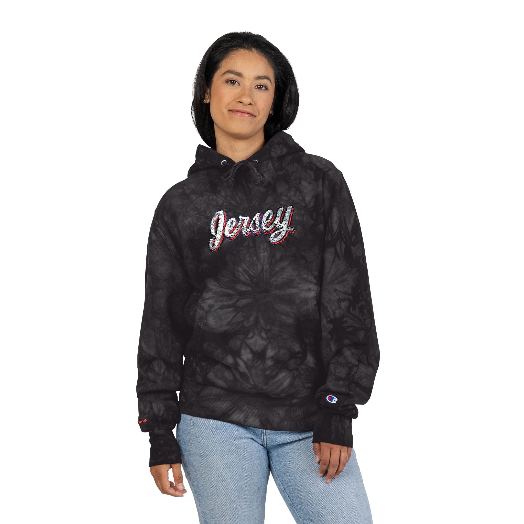 New Jersey Devils Unisex Champion Tie-Dye Hoodie (Embroidery) - Image 8
