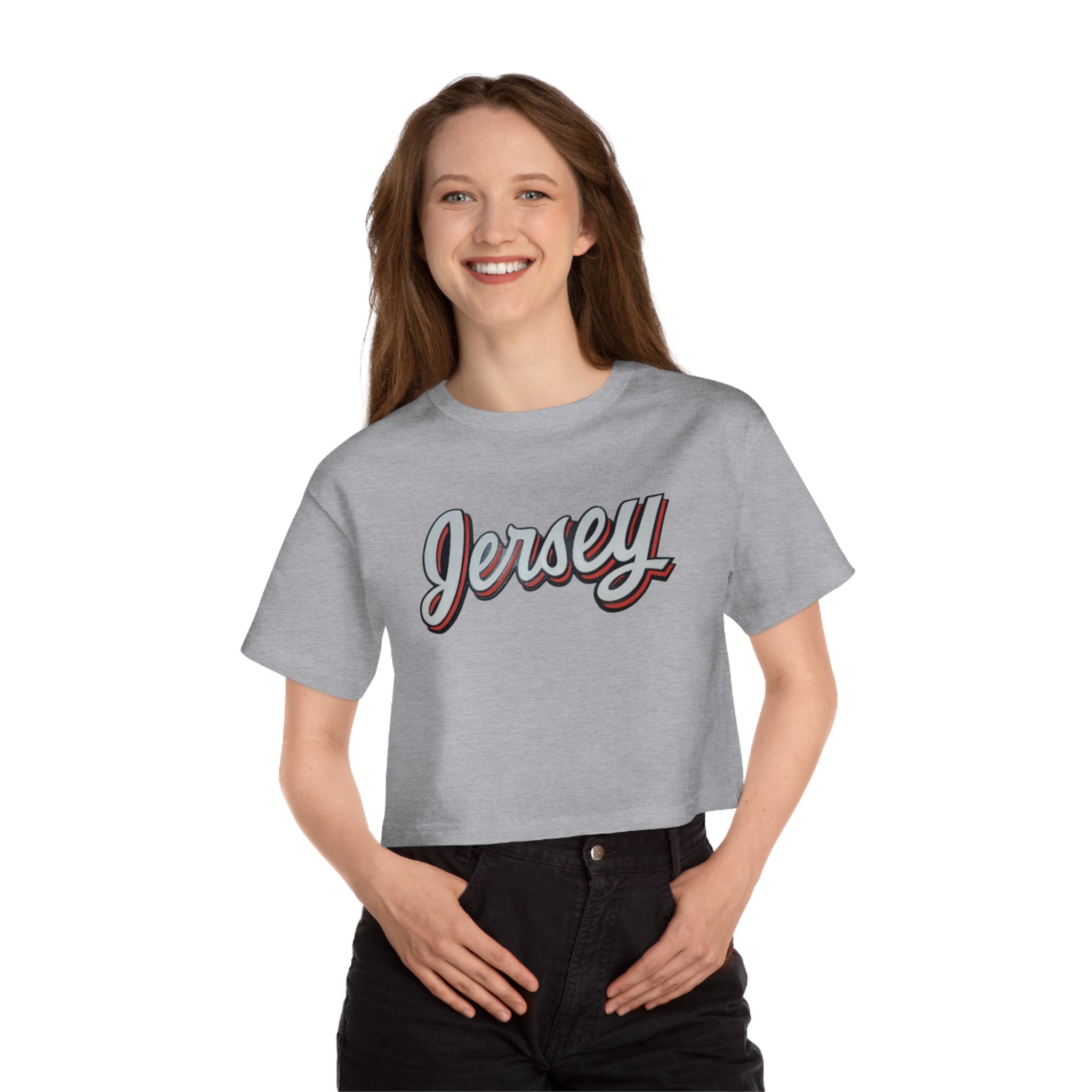 New Jersey Devils Champion Women's Heritage Cropped T-Shirt - Image 9
