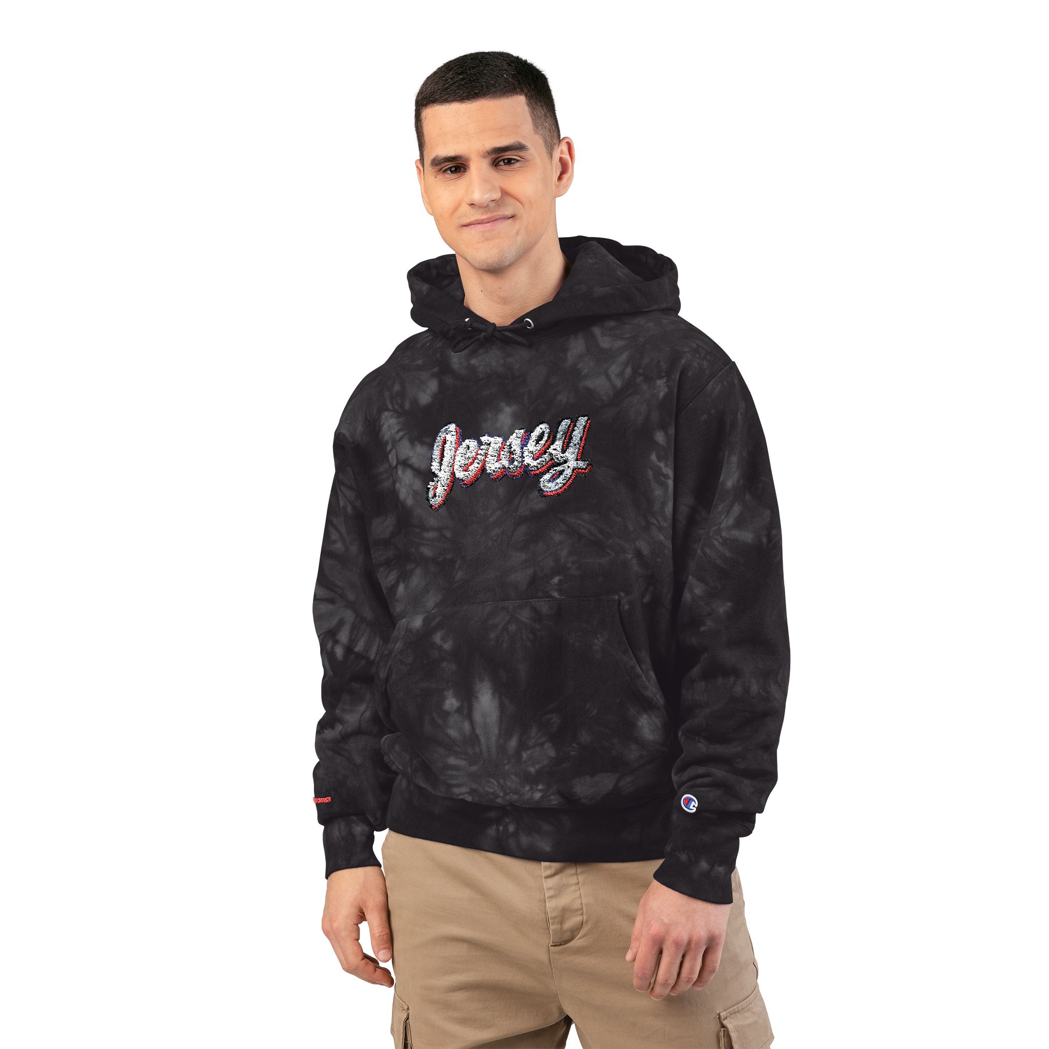 New Jersey Devils Unisex Champion Tie-Dye Hoodie (Embroidery) - Image 7
