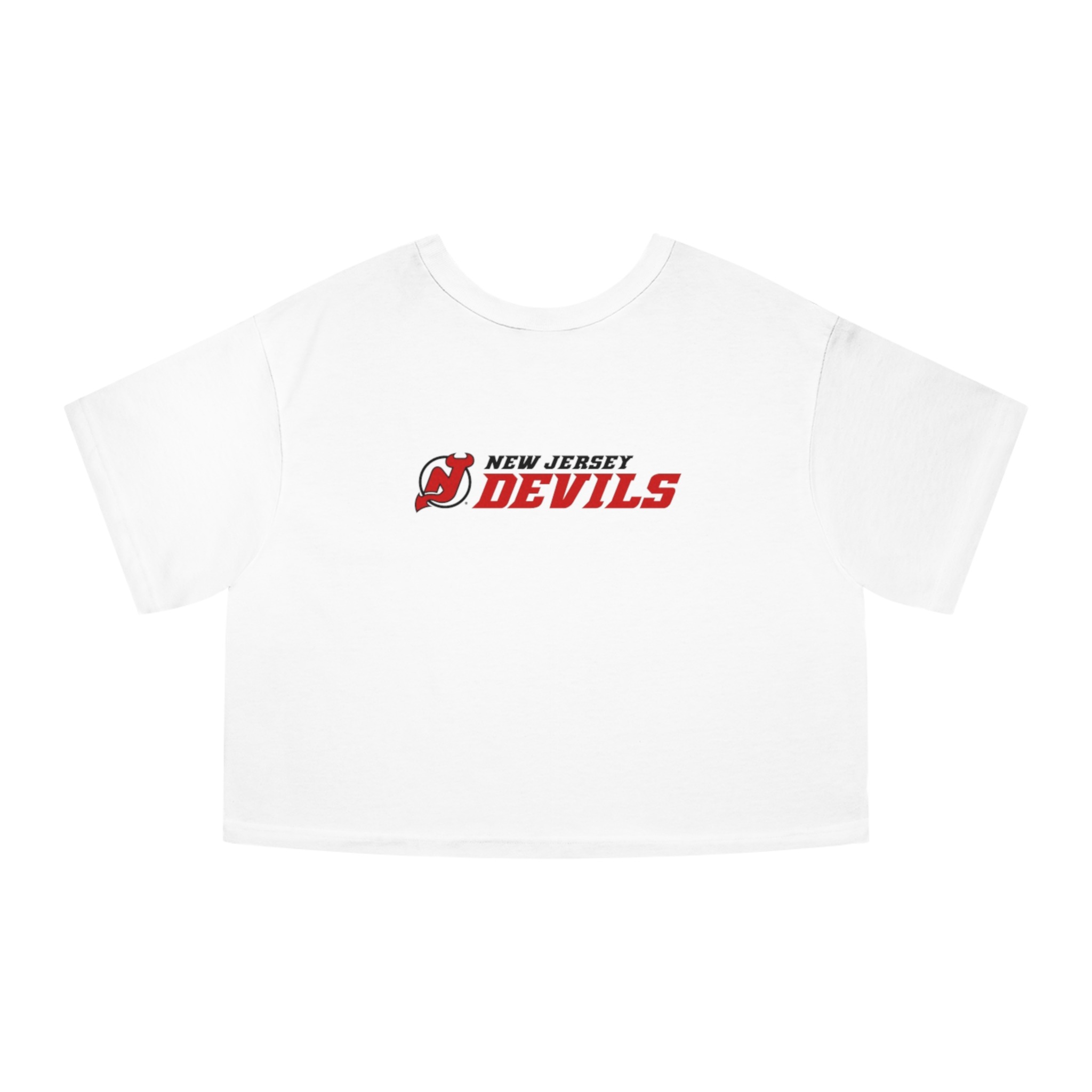 New Jersey Devils Champion Women's Heritage Cropped T-Shirt - Image 2