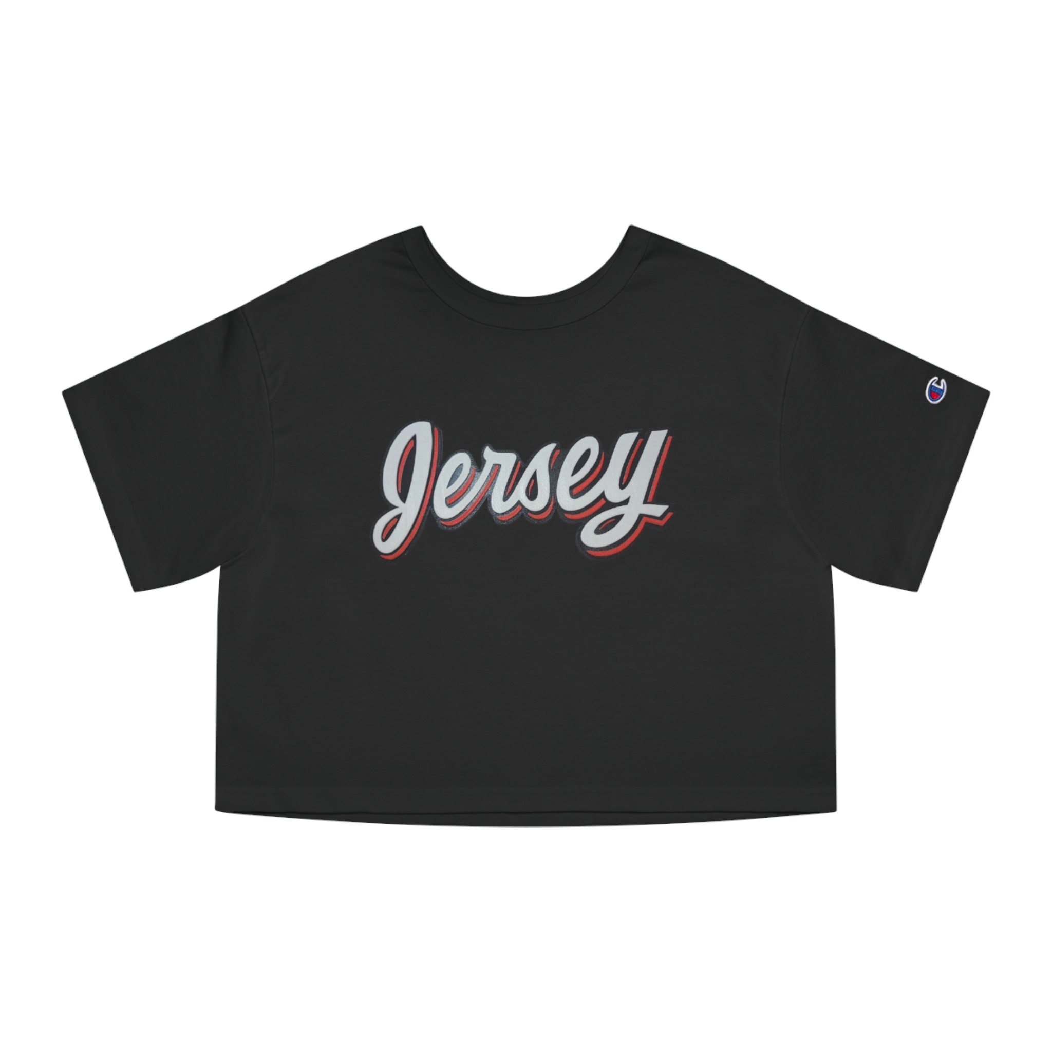 New Jersey Devils Champion Women's Heritage Cropped T-Shirt - Image 4