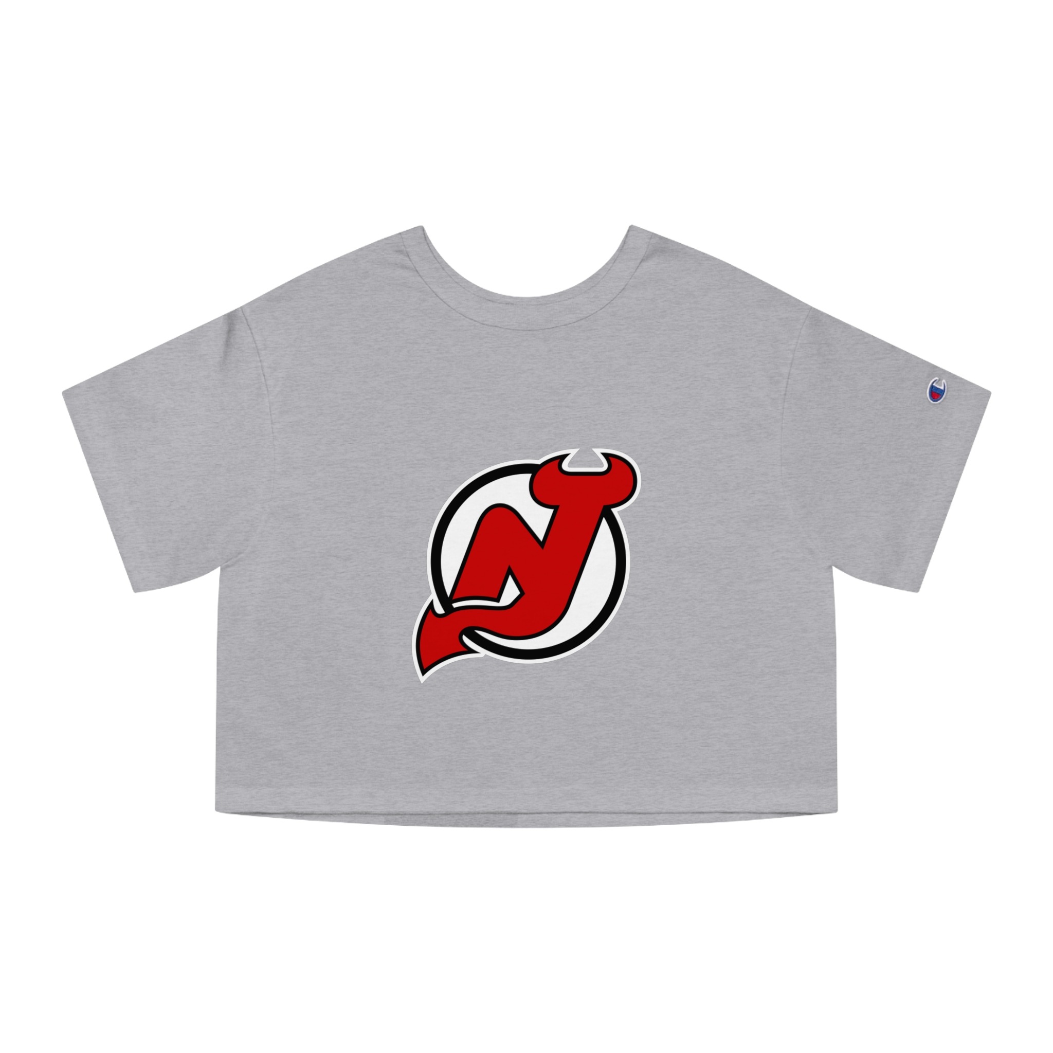 New Jersey Devils Champion Women's Heritage Cropped T-Shirt - Image 7
