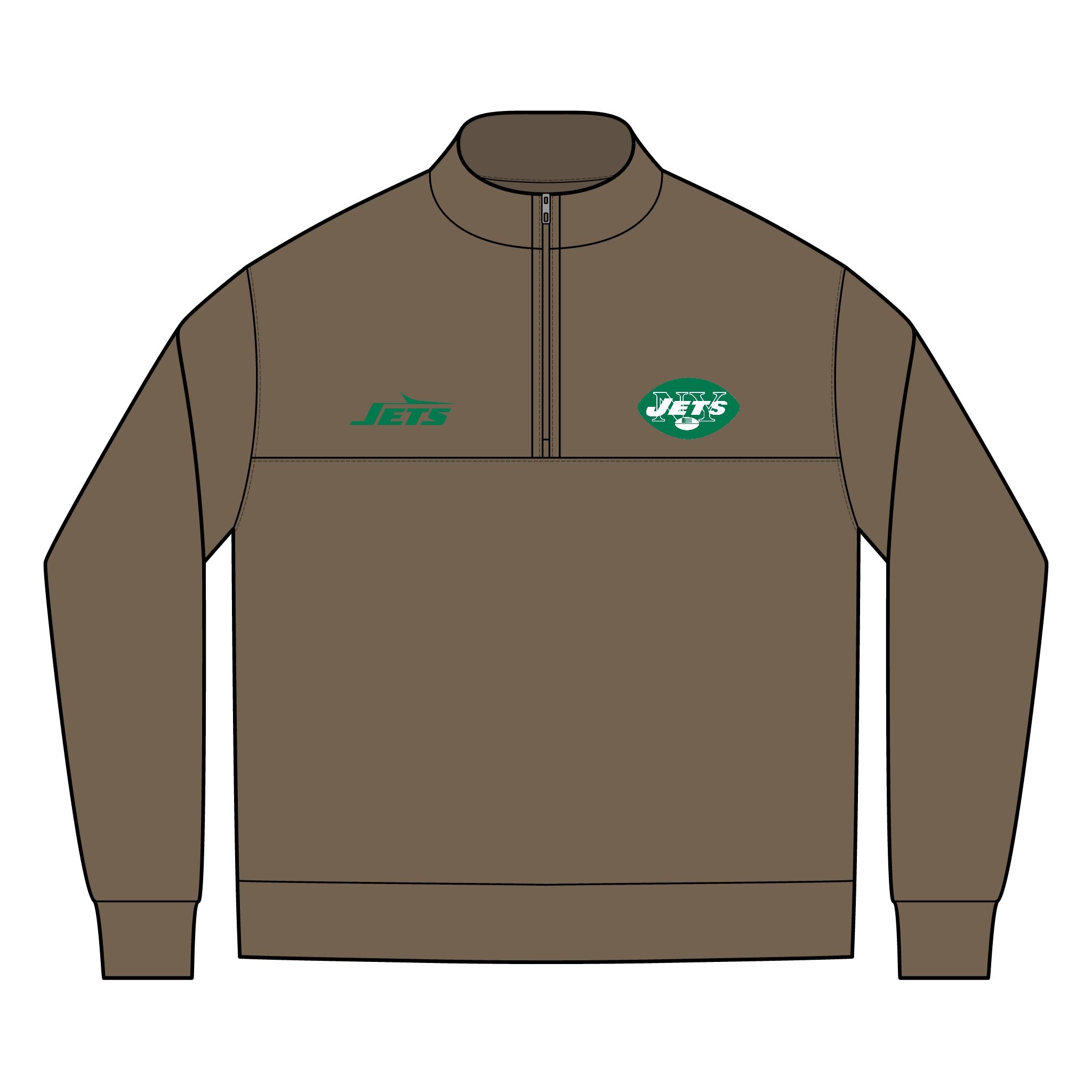 New York Jets Men's Linear Texture Quarter-Zip (Embroidery) - Image 2
