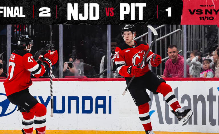 Devils Stay Unbeaten at the Rock After Shootout Thriller vs. Penguins