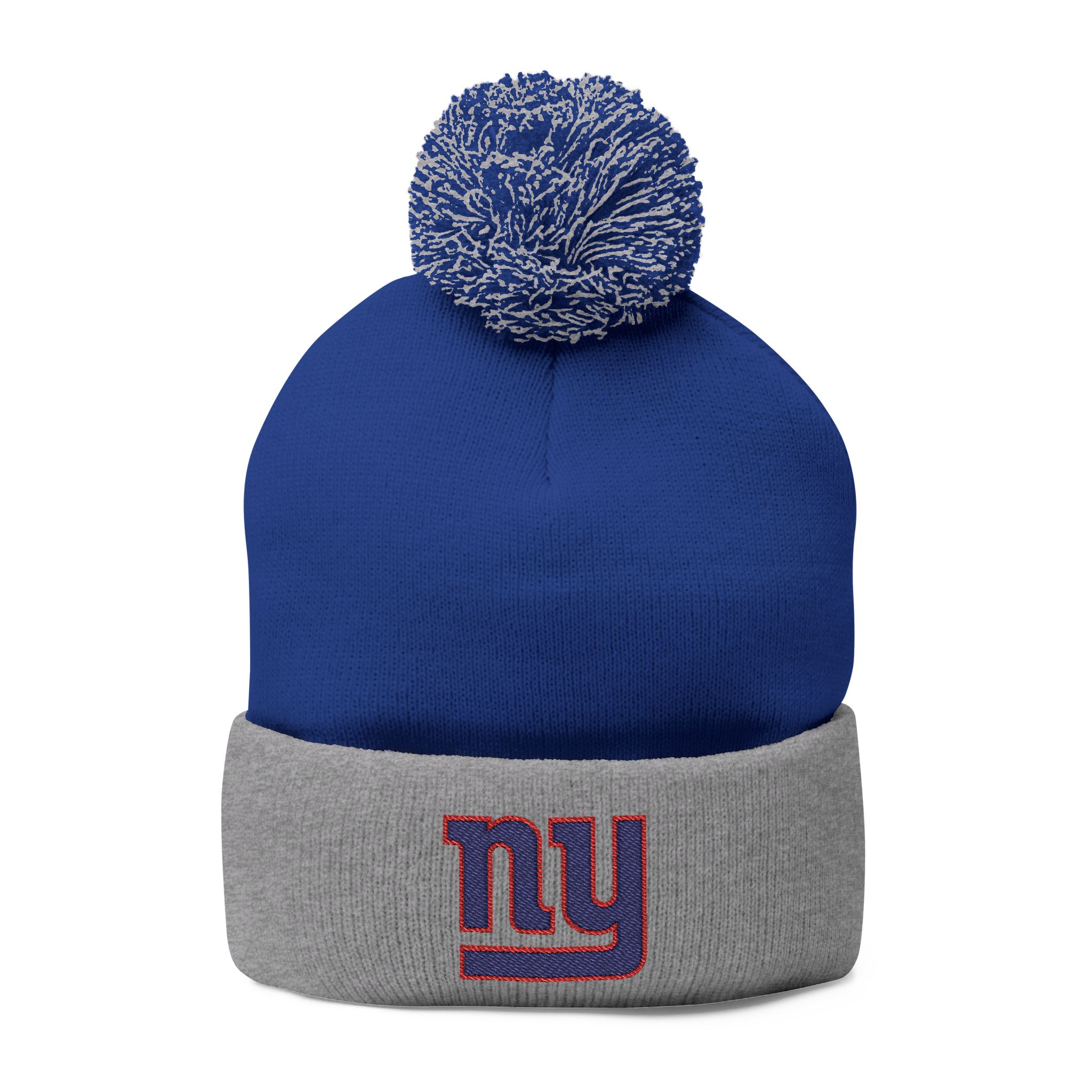 New York Giants Pom-Pom Knit Cap (Embroidery)