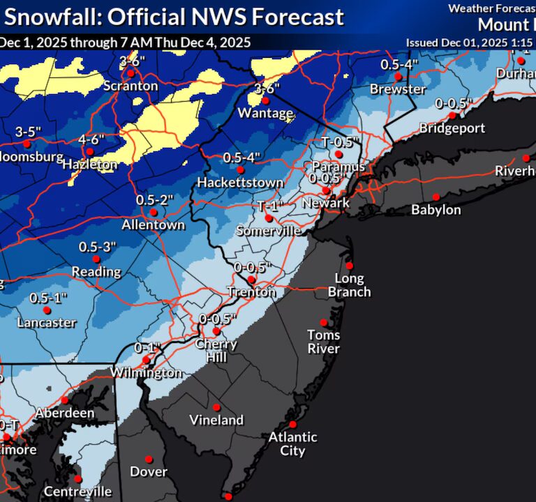 Proactive Storm Watch: Explore New Jersey’s Updated Outlook on Tuesday’s Wintry Mix – State of Emergency Declared as Wintry Mix Targets the Northwest