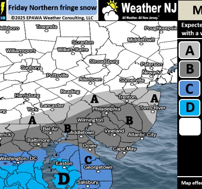 Light Snowfall Exits Southern New Jersey as Colder Pattern Settles In