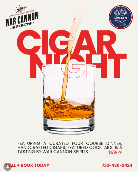 Cigar Night with War Cannon Bourbon at Olde Silver Tavern Headlines a Refined Spring Social Season Across New Jersey