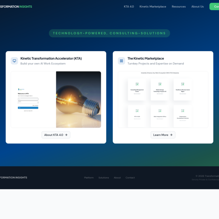 Transformation Insights Launches KTA 4.0, an AI Consultant in a Box That Could Reshape Middle Management